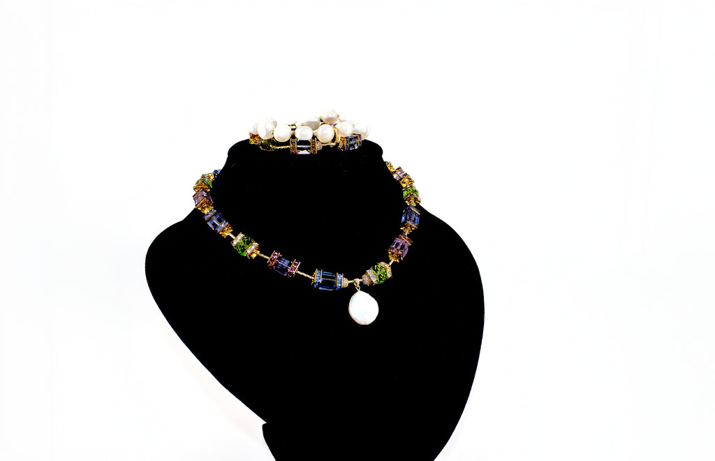 Crystals and Pearl Set