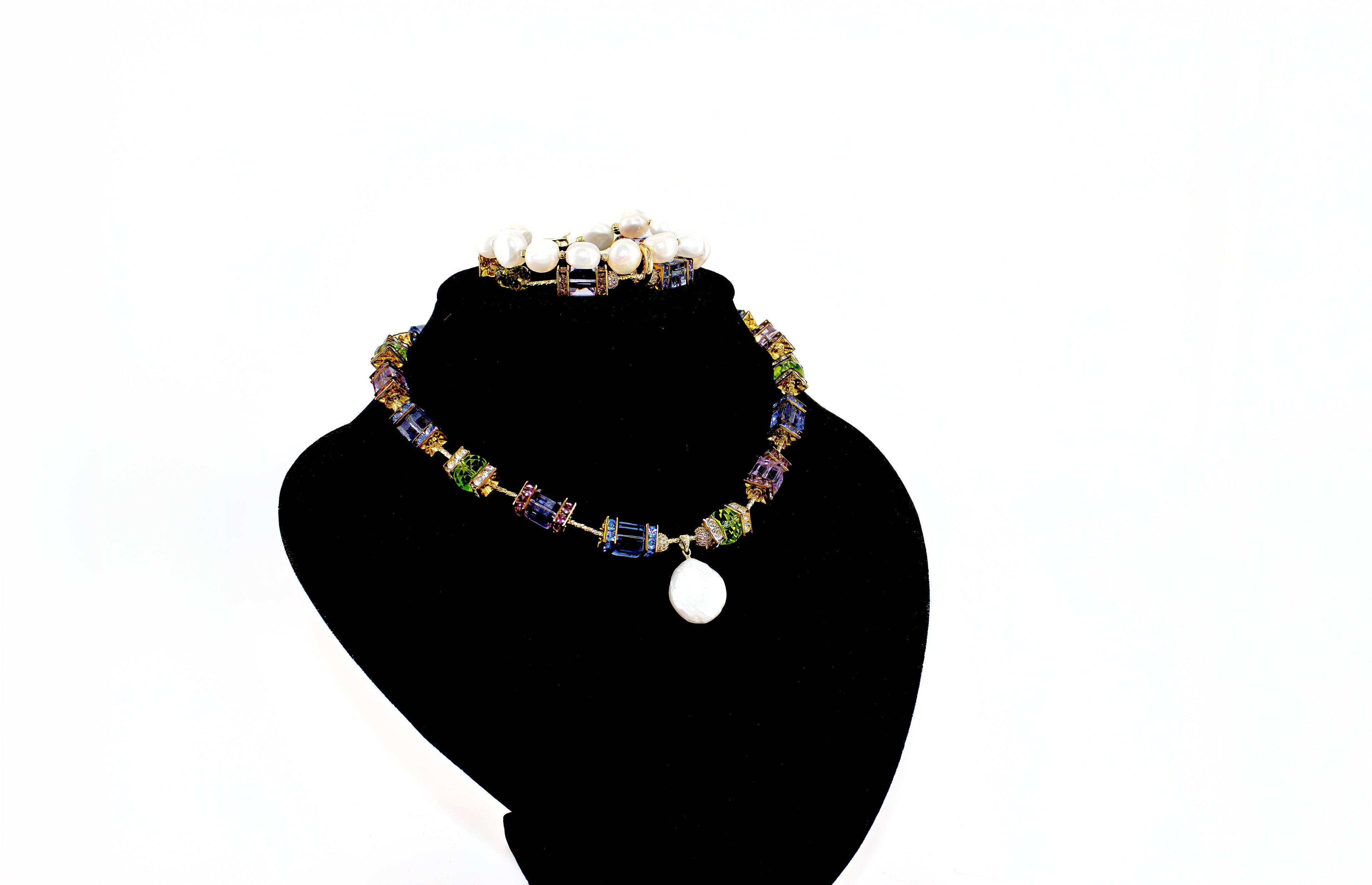 Crystals and Pearl Set