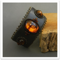Leather bracelet with Czech cabochon
