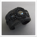 Leather bracelet with Czech glass crystal