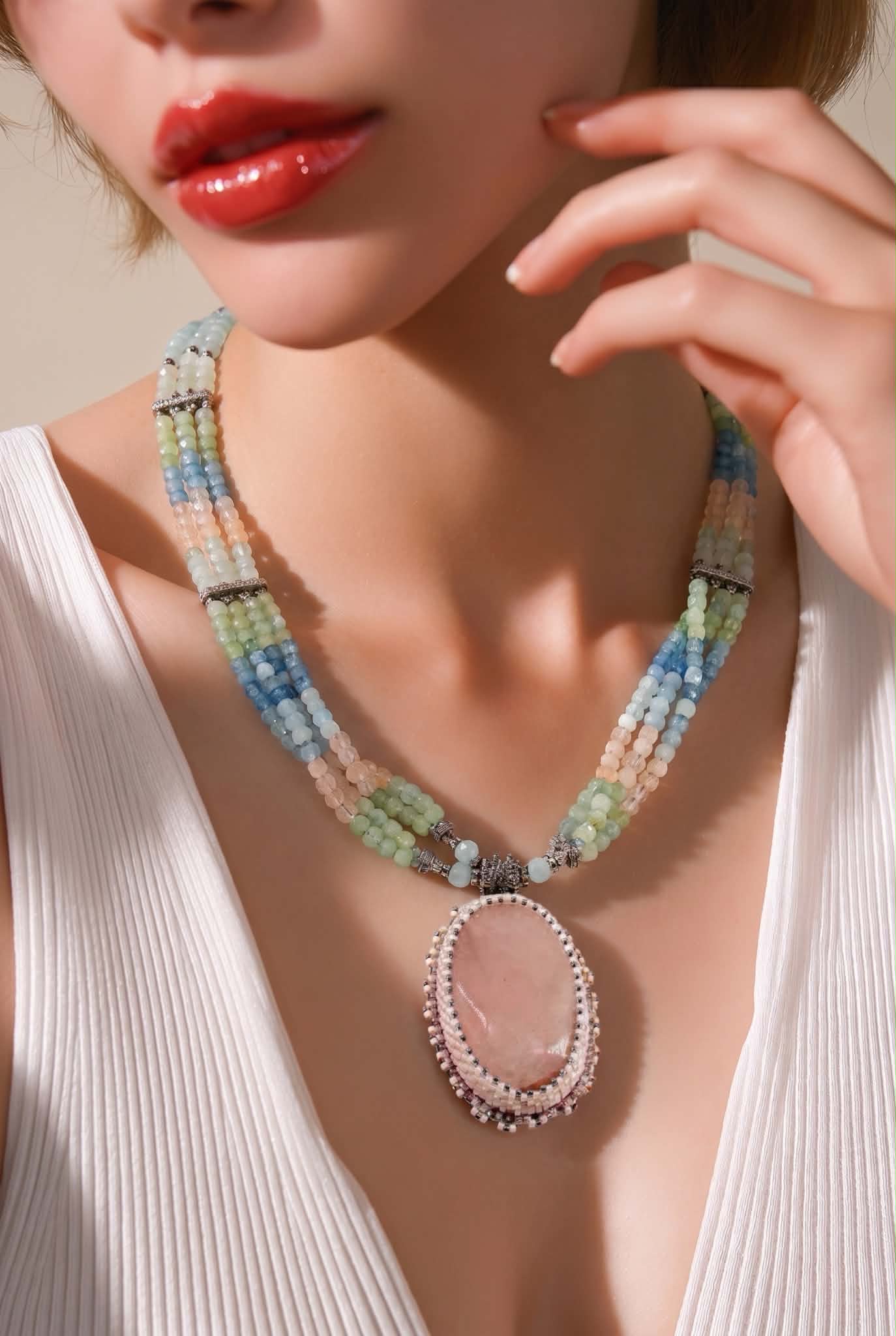 Rose Quartz & Aquamarine Necklace