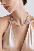 Necklace with Rose Quartz and Aquamarine