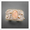 Pink bracelet with variscite