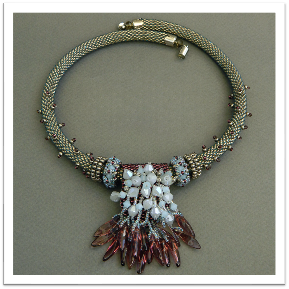 Rope necklace with crystals
