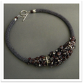 Rope necklace with garnet