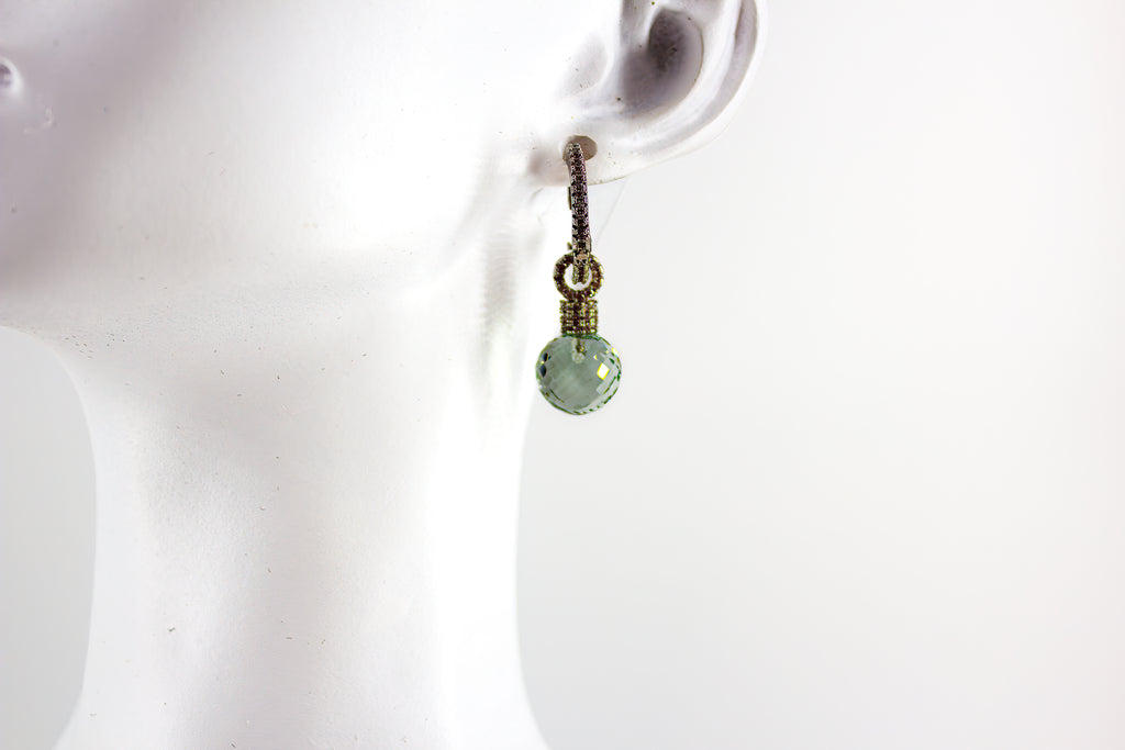 Green amethyst set - earrings and ring